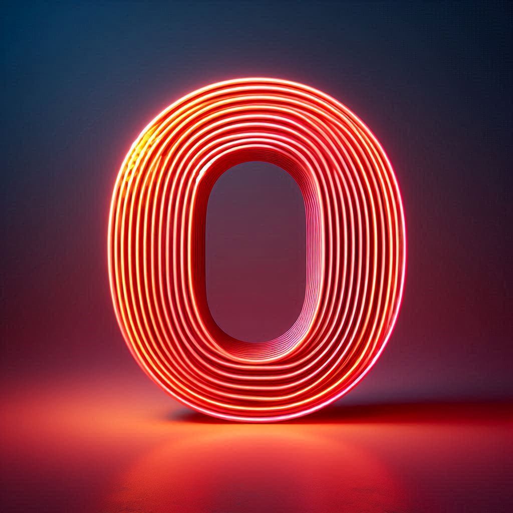 Red neon — litera O