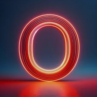 Red neon — litera O (wariant 2)