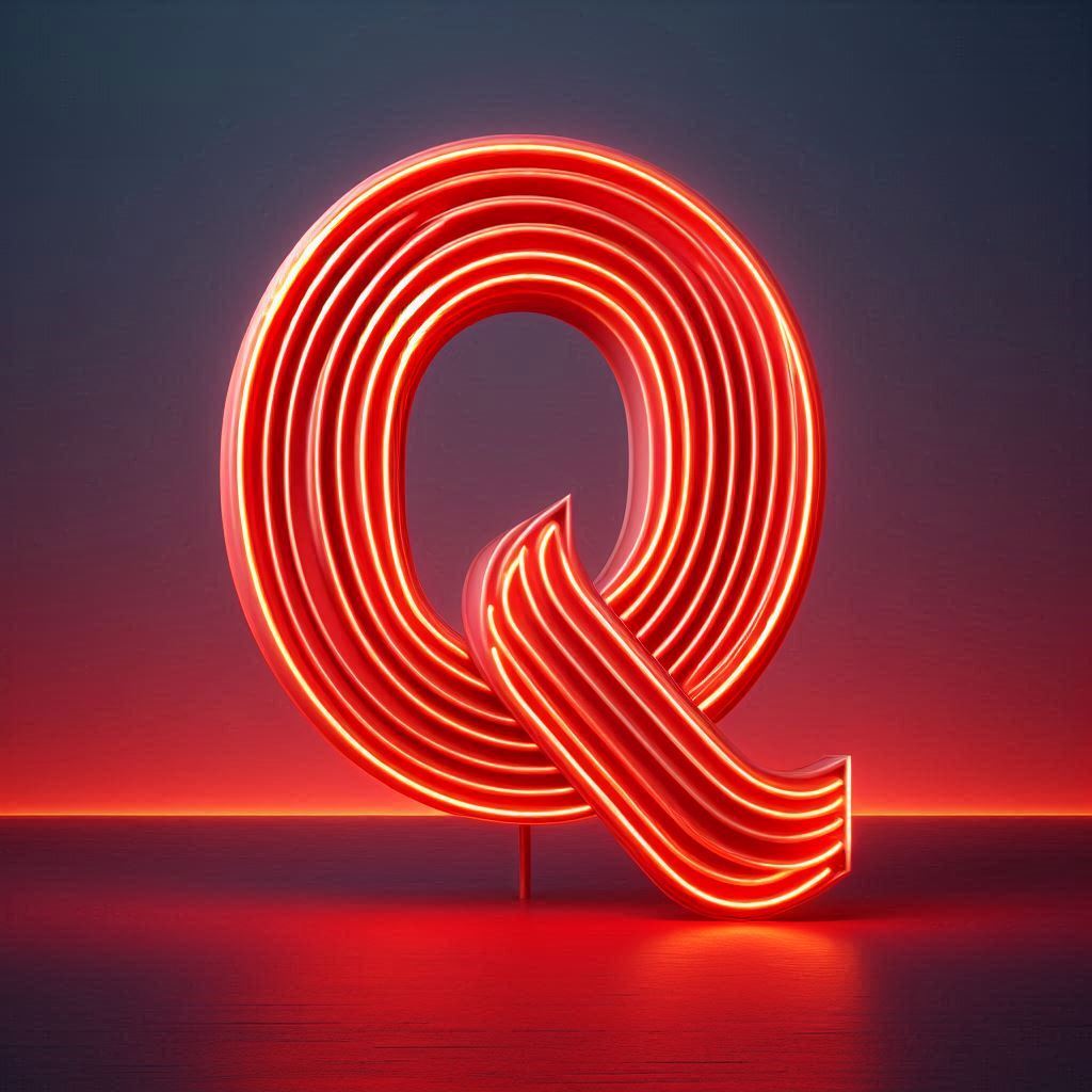 Red neon — litera Q