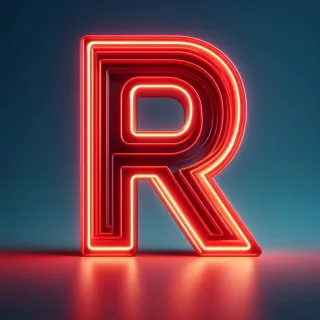 Red neon — litera R
