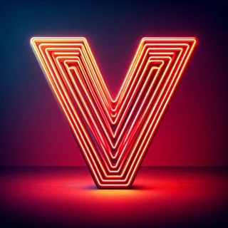 Red neon — litera V