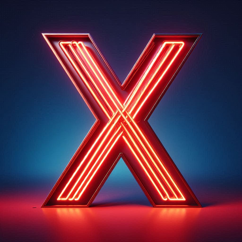 Red neon — litera X