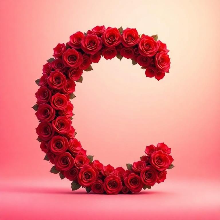 Red rose — litera C