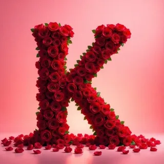 Red rose — litera K