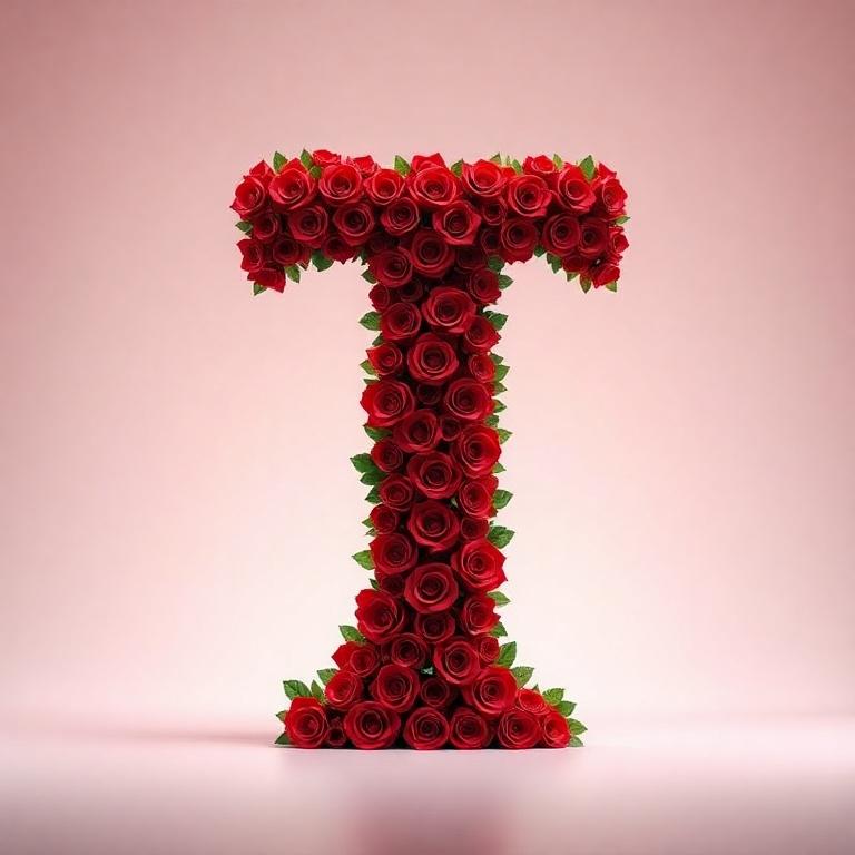 Red rose — litera T