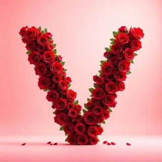 Red rose — litera V