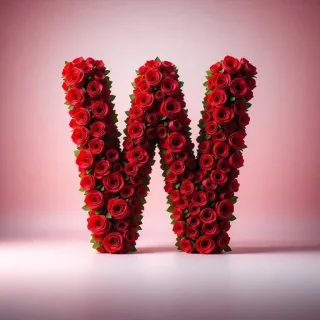 Red rose — litera W