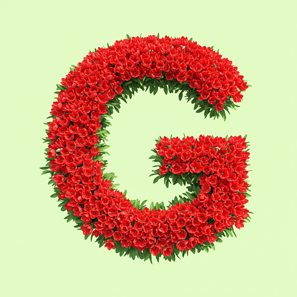 Red tulips — litera G (wariant 2)