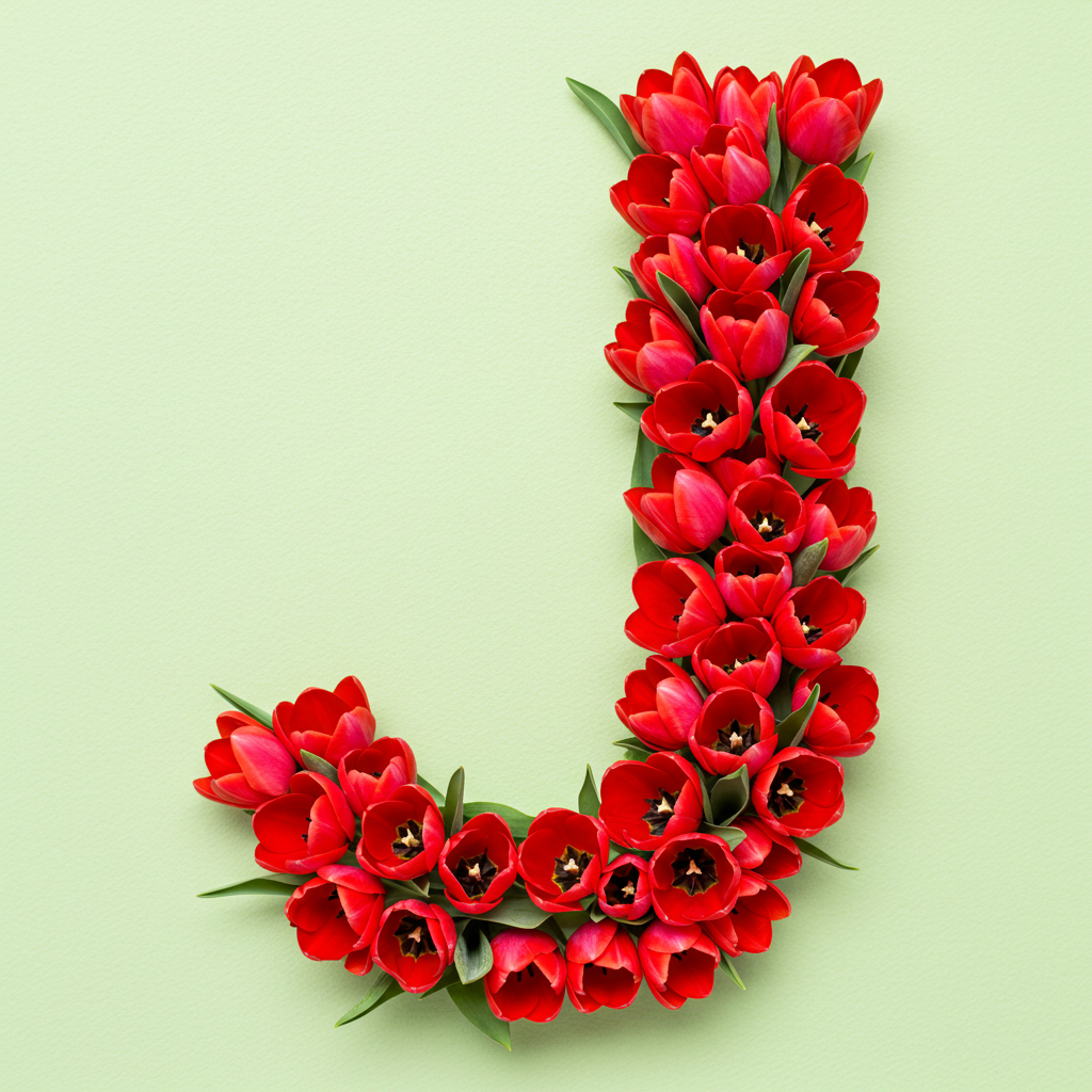 Red tulips — litera J
