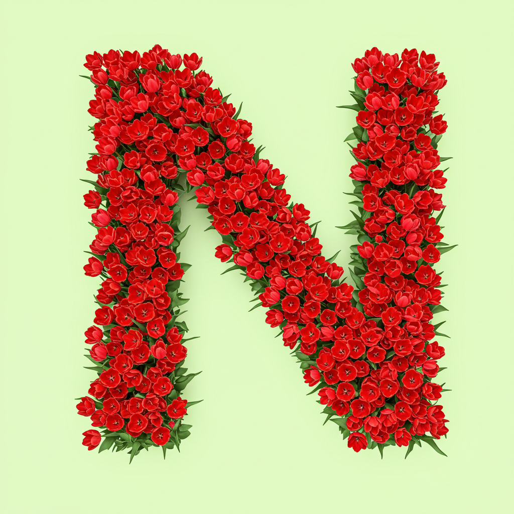 Red tulips — litera N