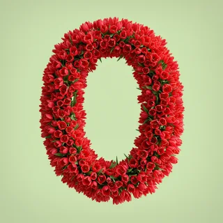 Red tulips — litera O (wariant 2)