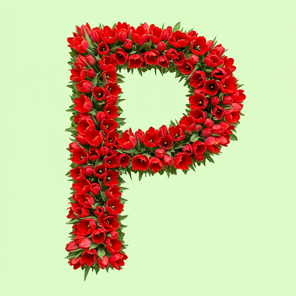 Red tulips — litera P