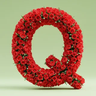 Red tulips — litera Q