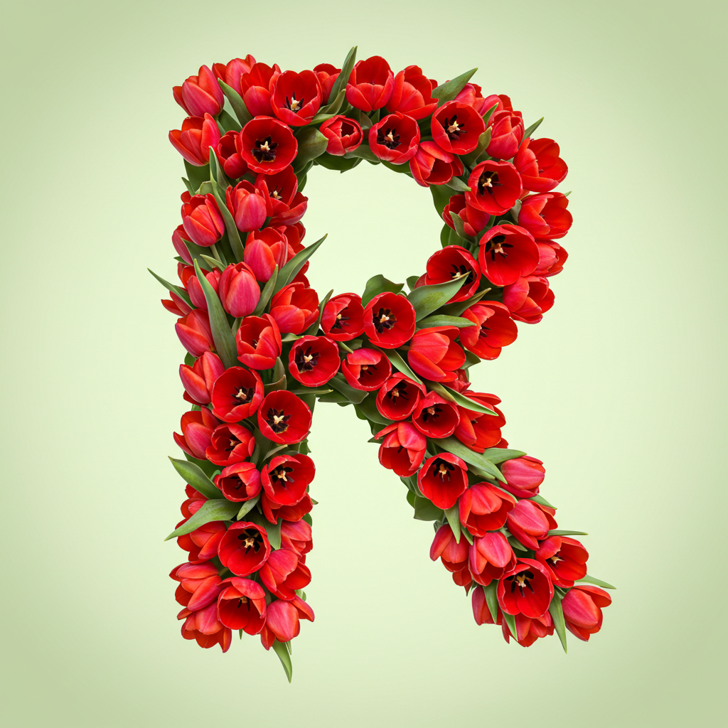 Red tulips — litera R