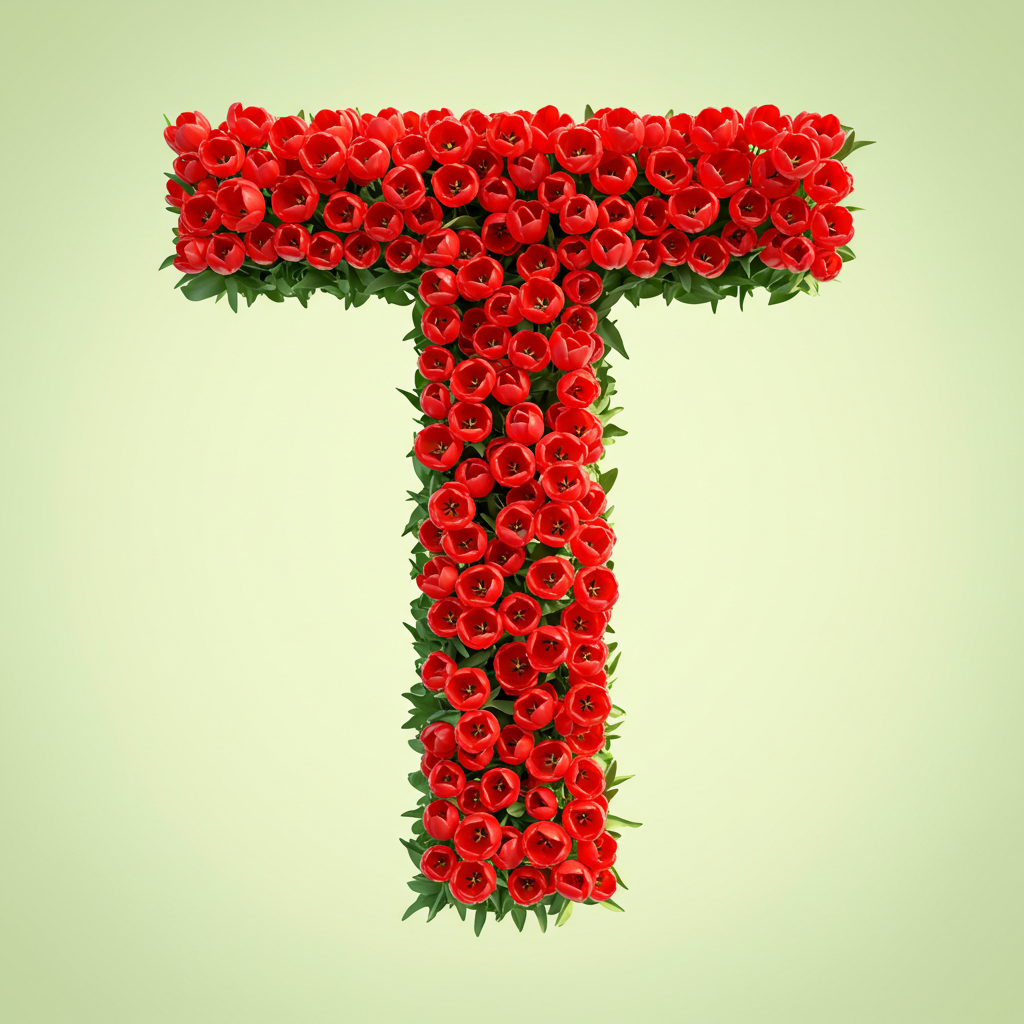 Red tulips — litera T