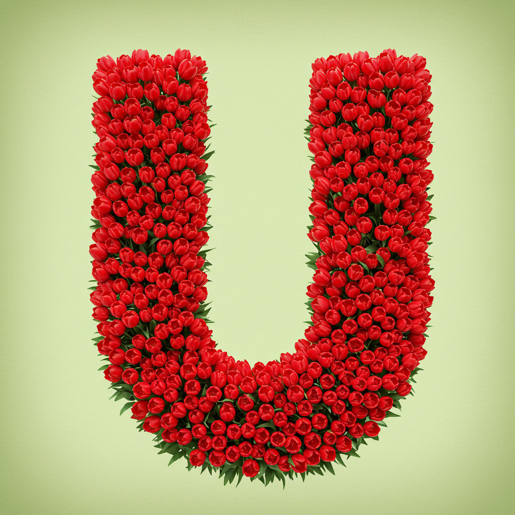 Red tulips — litera U (wariant 2)