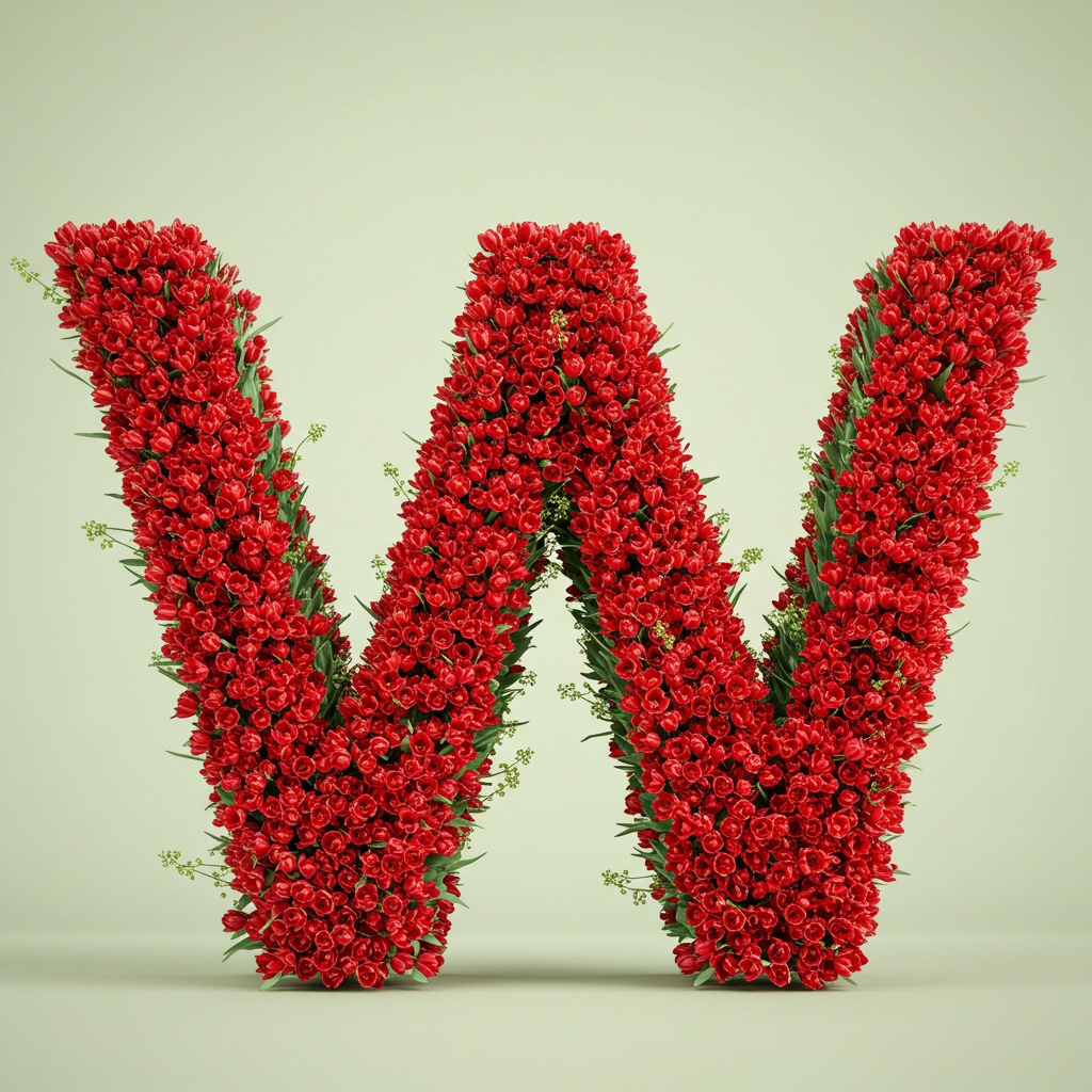 Red tulips — litera W