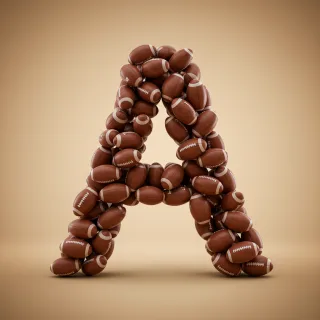 Rugby balls — litera A (wariant 2)