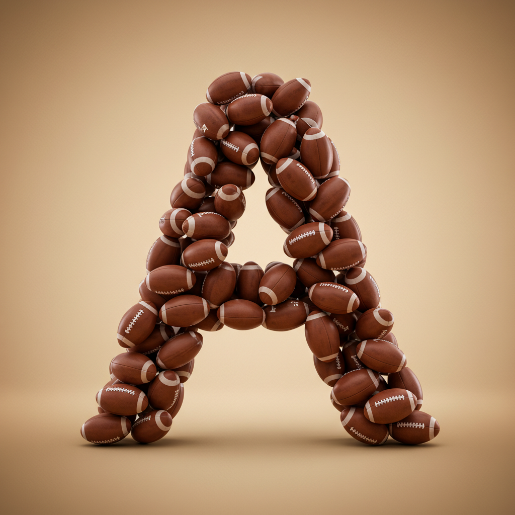 Rugby balls — litera A (wariant 2)