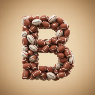 Rugby balls — litera B (wariant 2)