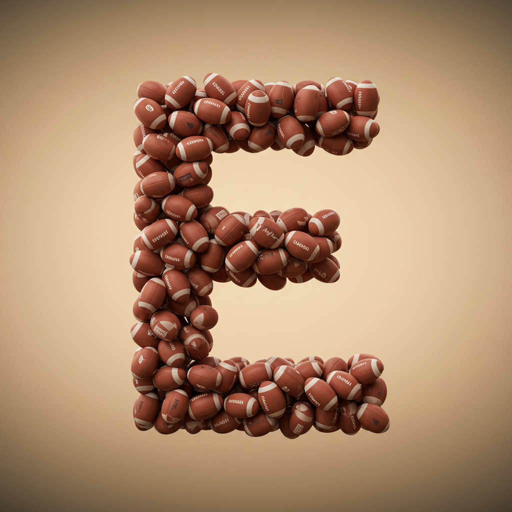 Rugby balls — litera E