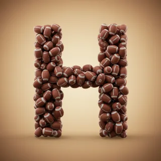 Rugby balls — litera H (wariant 2)