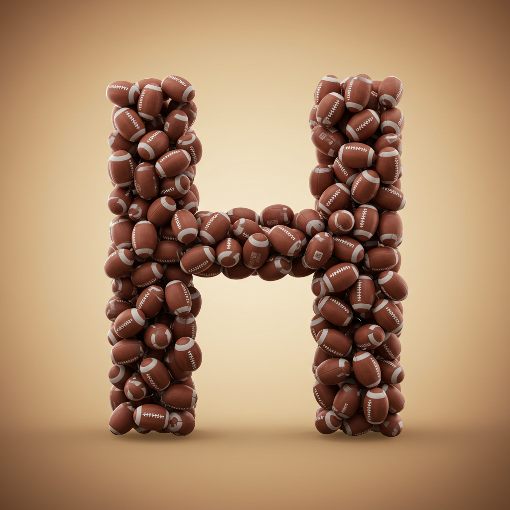 Rugby balls — litera H (wariant 2)