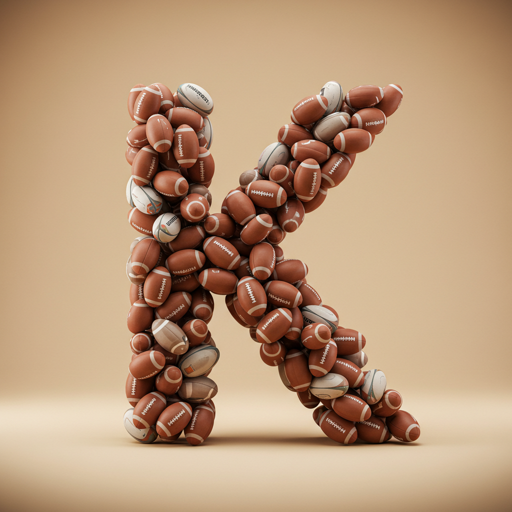 Rugby balls — litera K (wariant 2)