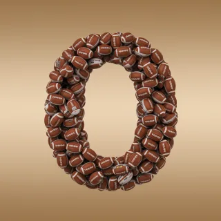 Rugby balls — litera O (wariant 2)