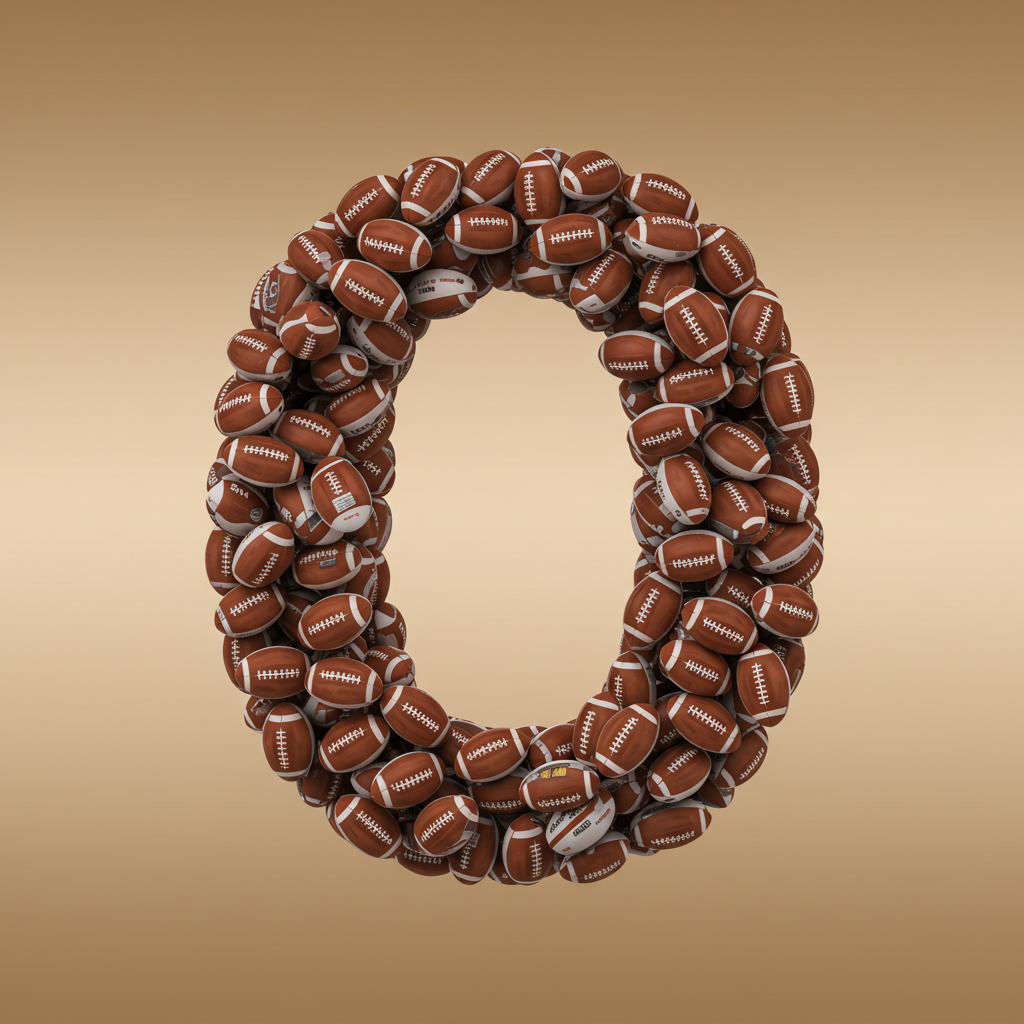 Rugby balls — litera O (wariant 2)