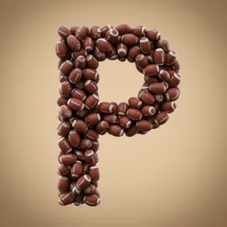 Rugby balls — litera P (wariant 2)