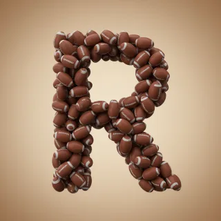 Rugby balls — litera R (wariant 2)