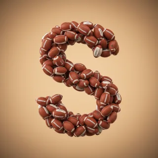 Rugby balls — litera S (wariant 2)