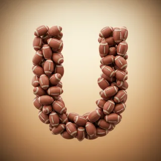 Rugby balls — litera U (wariant 2)