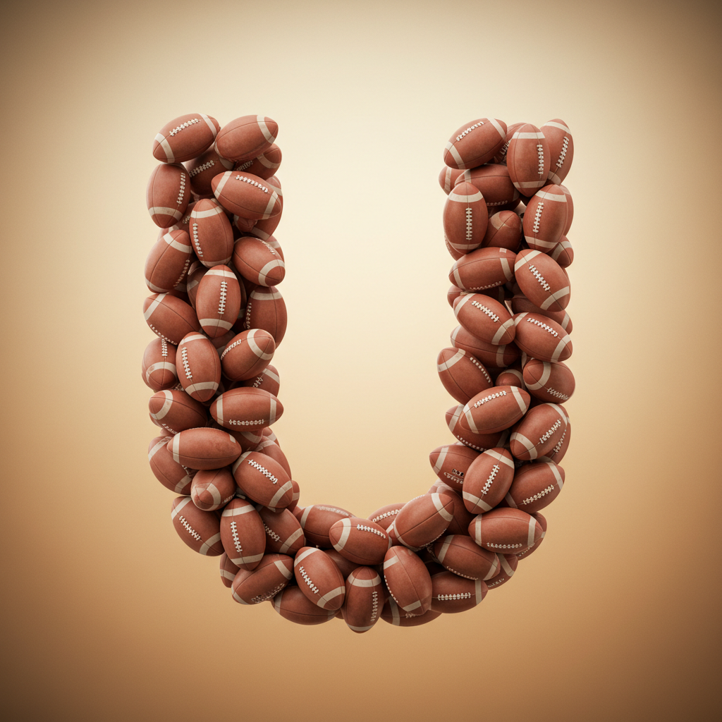Rugby balls — litera U (wariant 2)