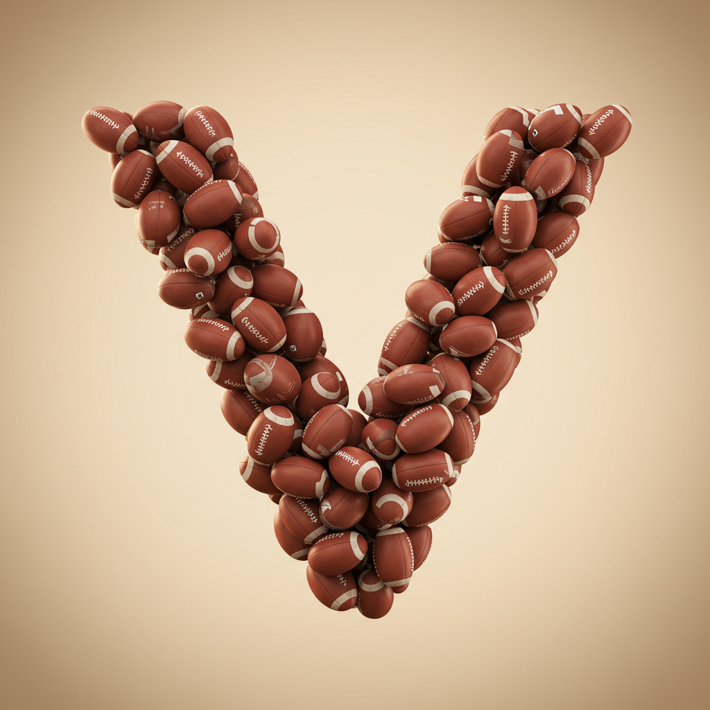 Rugby balls — litera V