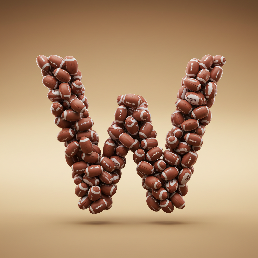 Rugby balls — litera W