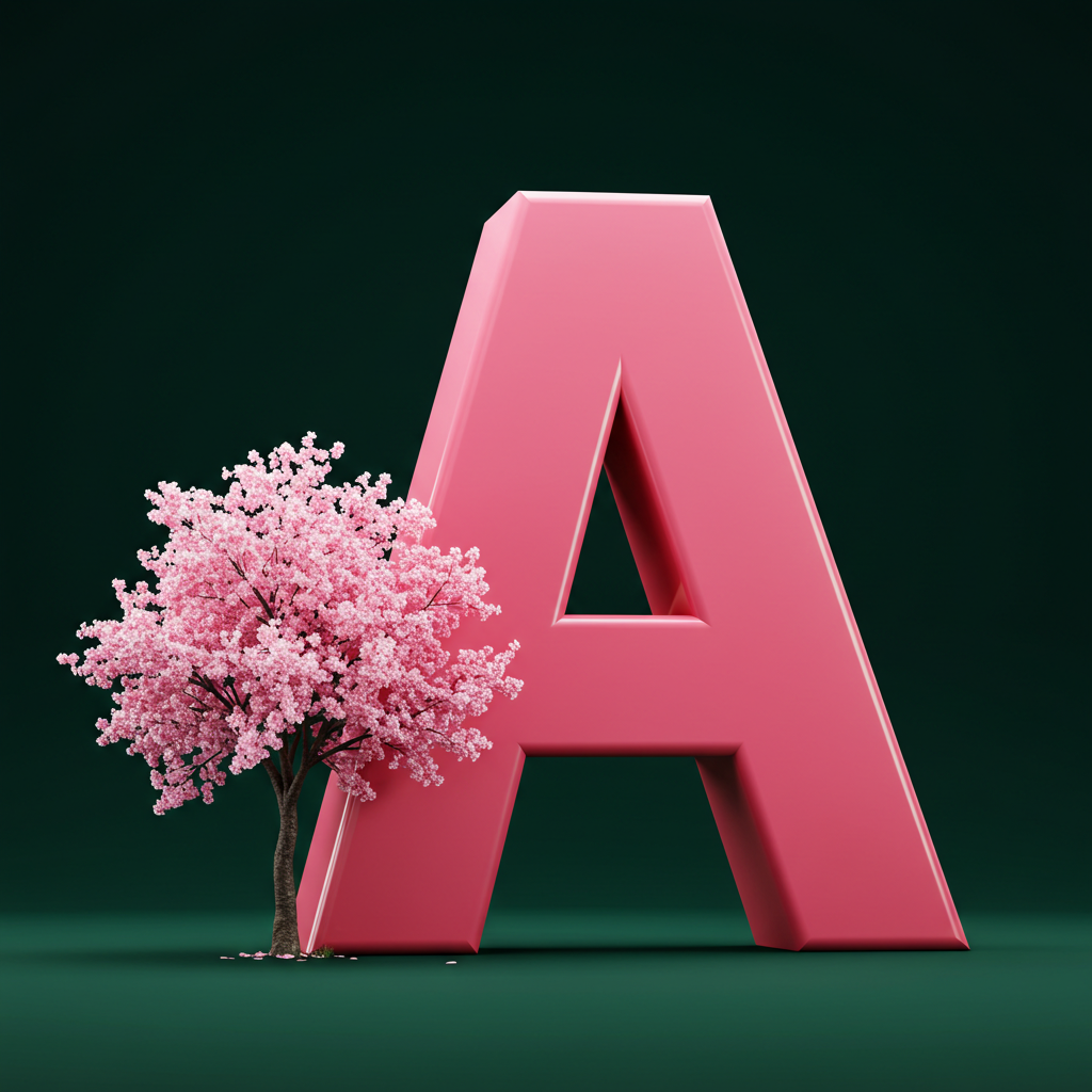 Sakura tree — litera A (wariant 2)