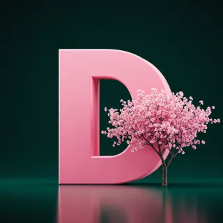 Sakura tree — litera D (wariant 2)