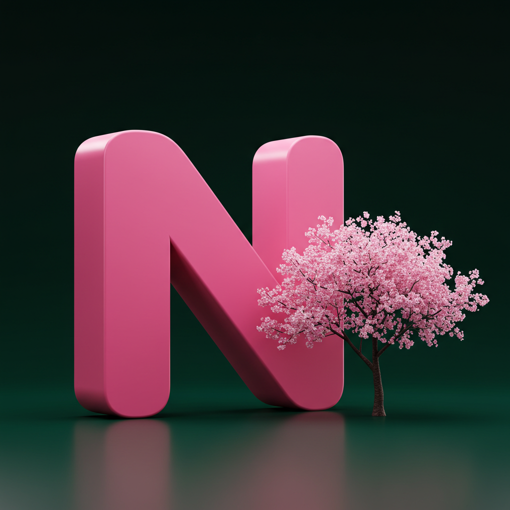 Sakura tree — litera N (wariant 2)