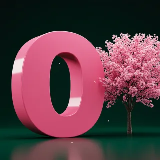 Sakura tree — litera O (wariant 2)