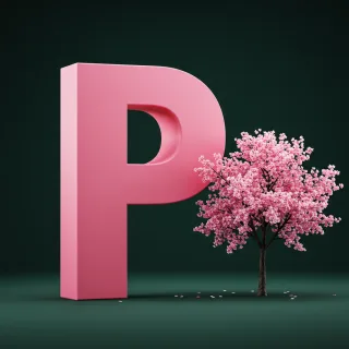 Sakura tree — litera P (wariant 2)
