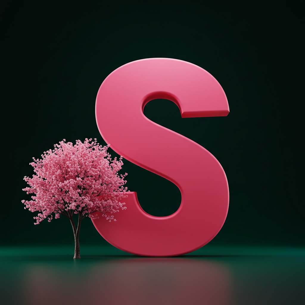 Sakura tree — litera S (wariant 2)