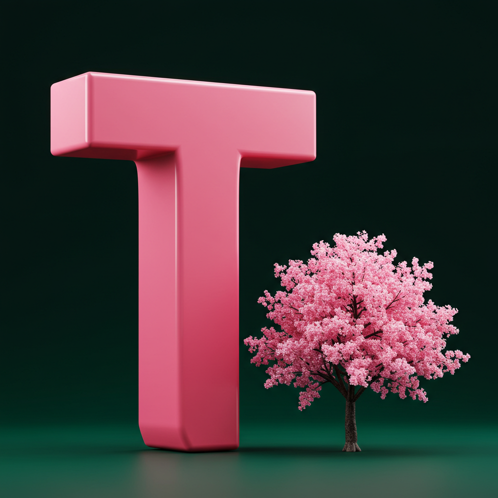 Sakura tree — litera T (wariant 2)