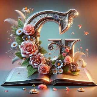 Shiny 3D Silver with Roses — litera G