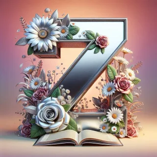 Shiny 3D Silver with Roses — litera Z