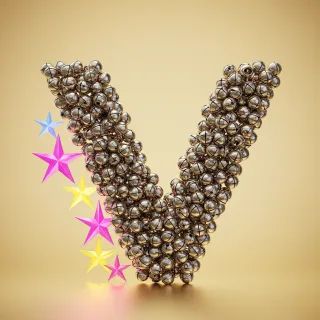 Silver bells — litera V (wariant 2)