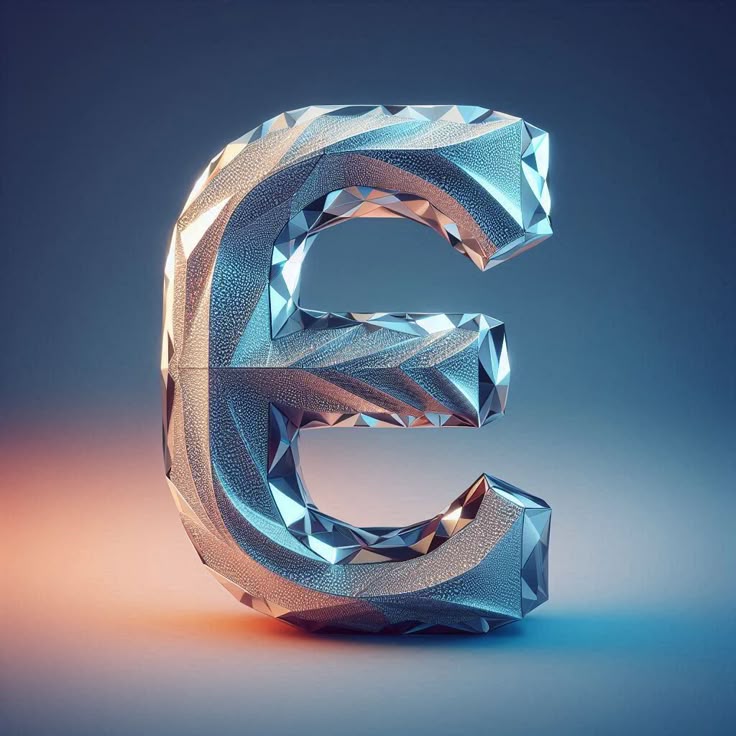 Silver crystal — litera E (wariant 2)