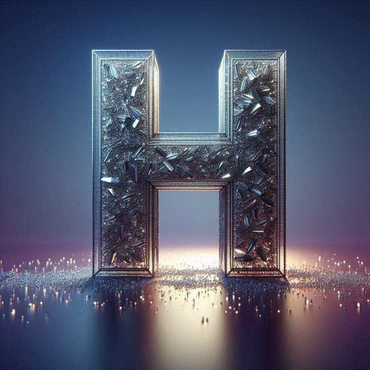 Silver crystal — litera H (wariant 2)