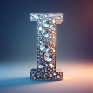 Silver crystal — litera I (wariant 2)